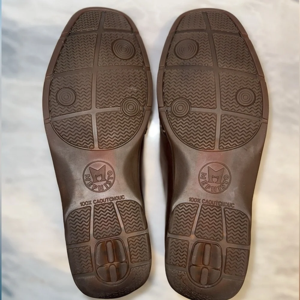 Mephisto Pistol Men’s Leather Loafers | Brown Slip-On Comfort Shoes Size 9.5